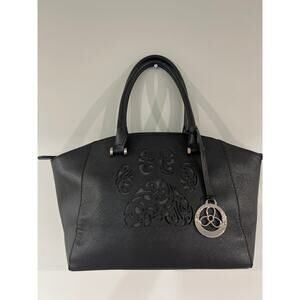 The Animal Rescue Site Black Satchel with silver Accents, Chic Bag